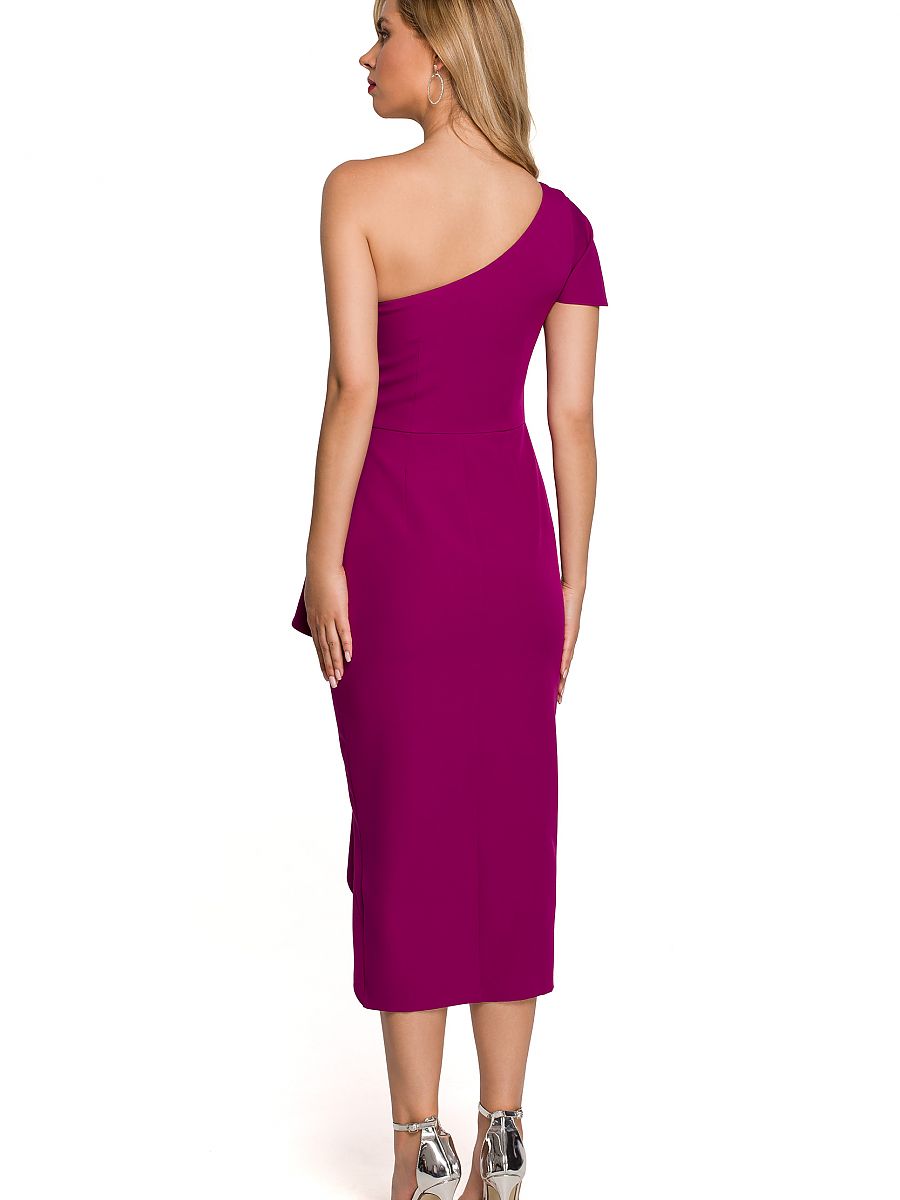 Robe Ophélie asymétrique, coloris violet, photo 2