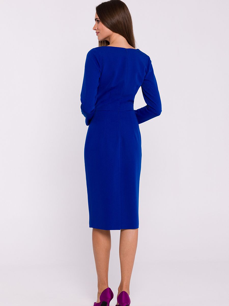 Robe fourreau Aurélie, coloris bleu roi, photo 3