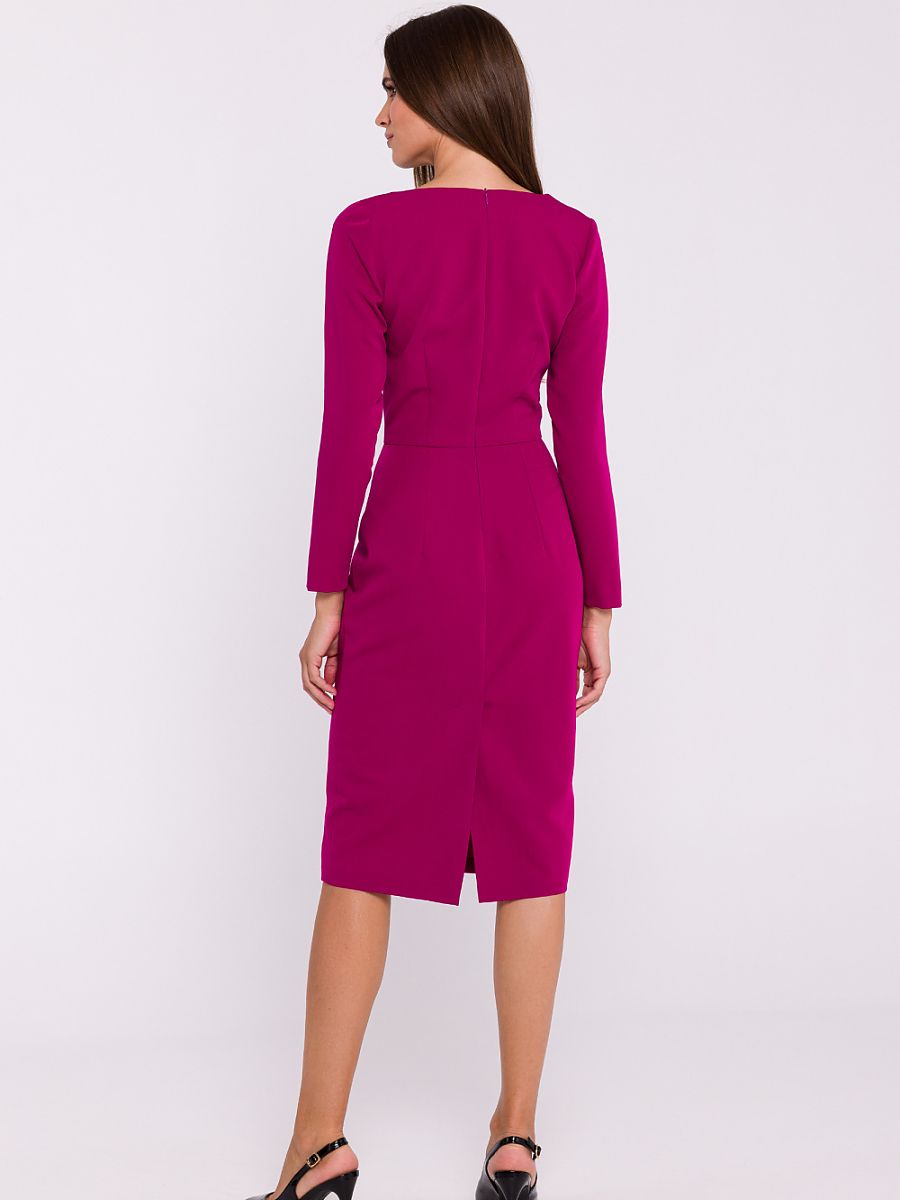 Robe fourreau Aurélie, coloris fuchsia, photo 3