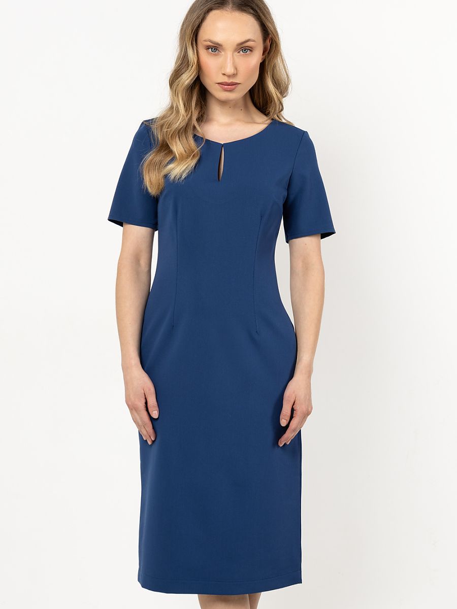 Robe fourreau Clara, coloris bleu jean, photo 1