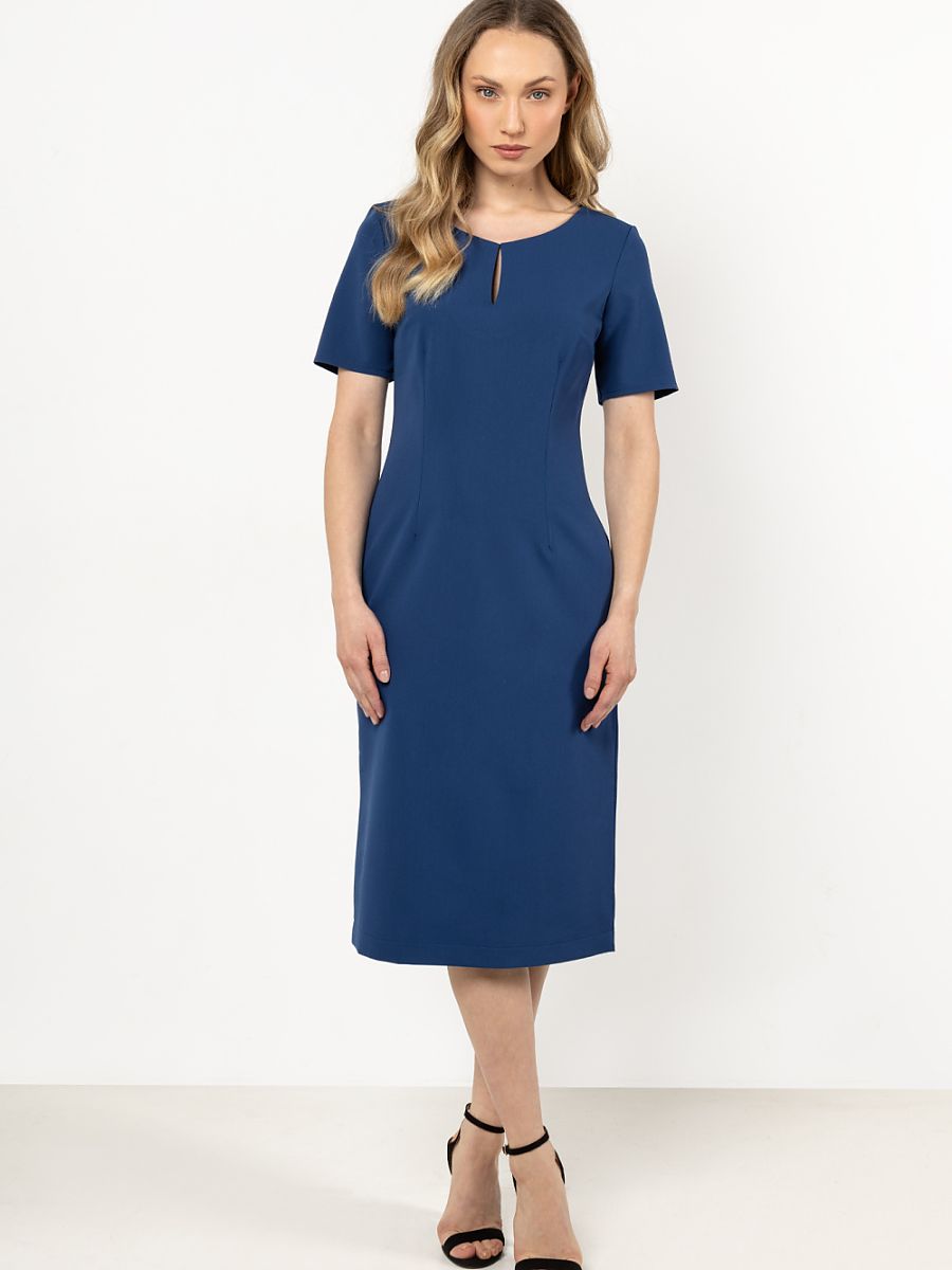 Robe fourreau Clara, coloris bleu jean, photo 2