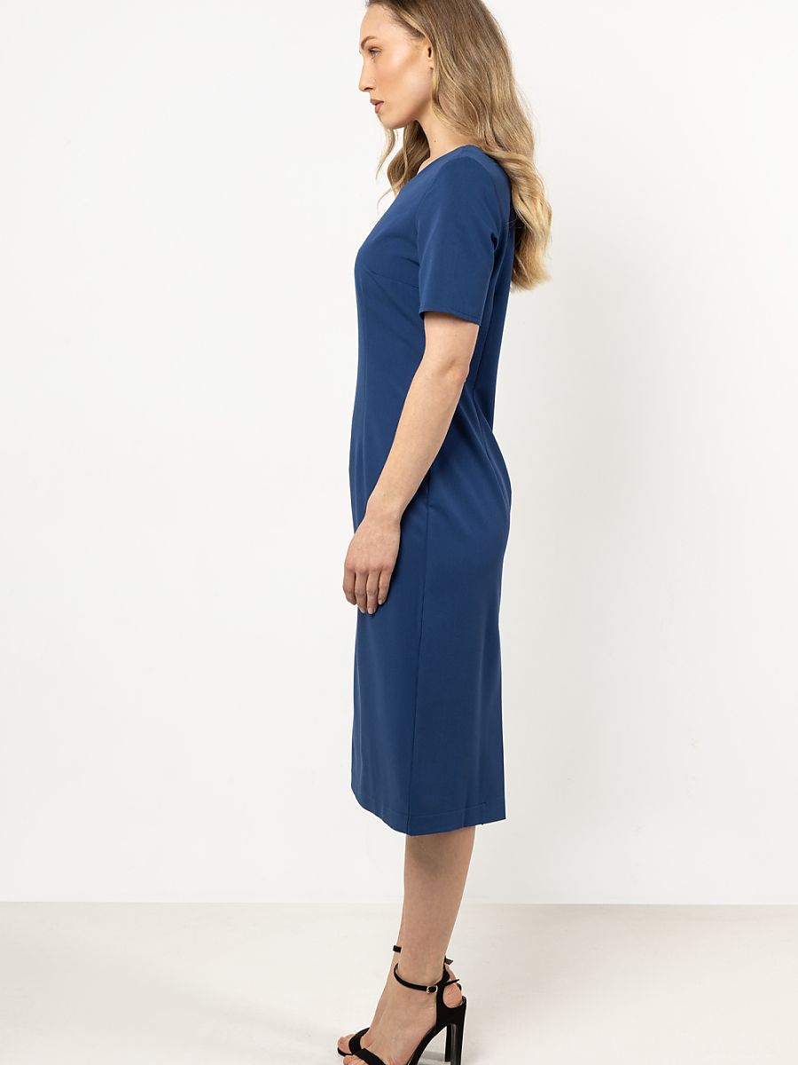 Robe fourreau Clara, coloris bleu jean, photo 4