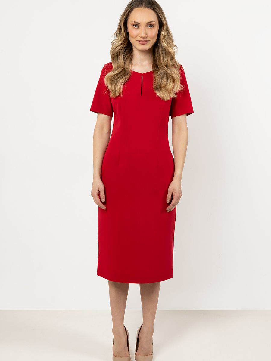 Robe fourreau Clara, coloris rouge, photo 1