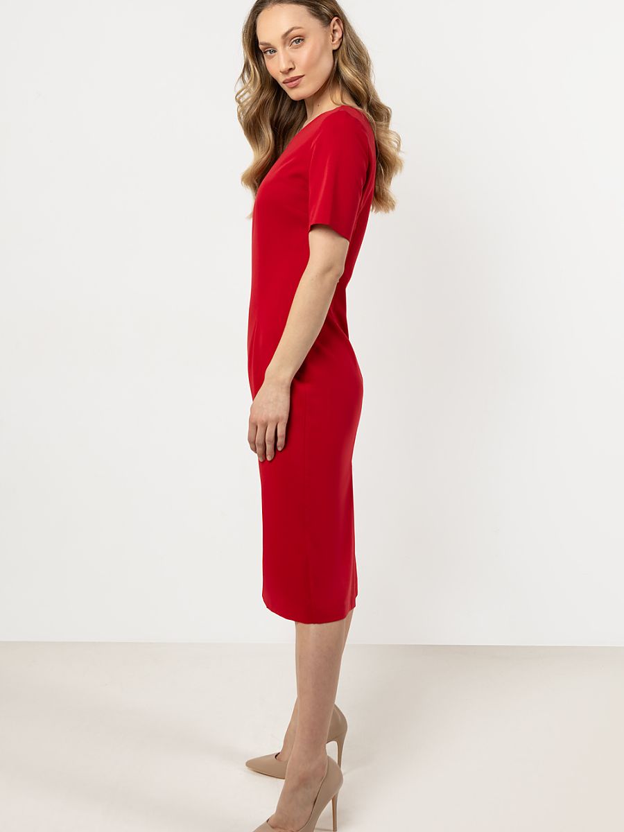 Robe fourreau Clara, coloris rouge, photo 2