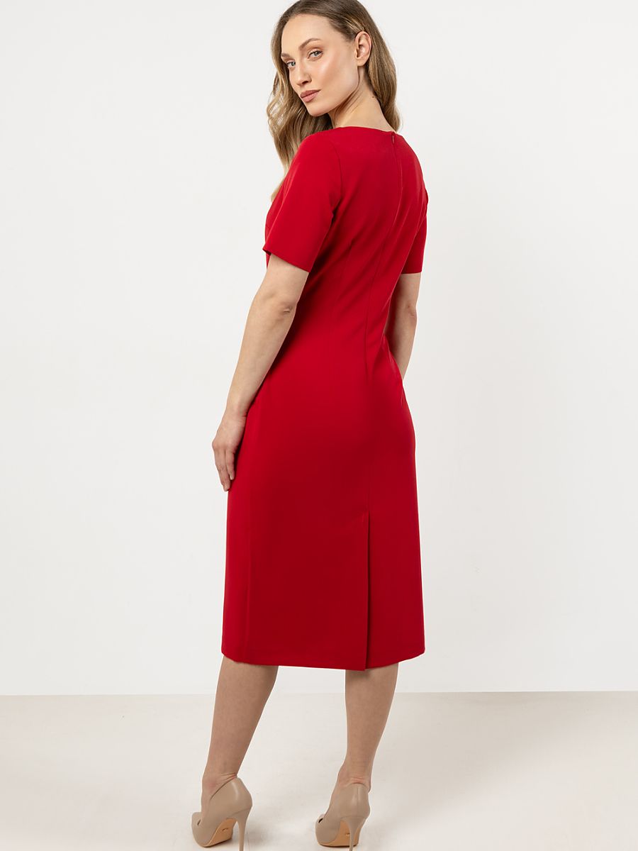 Robe fourreau Clara, coloris rouge, photo 3