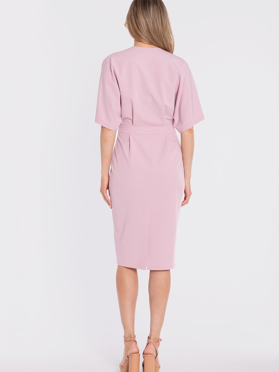 Robe fourreau Olympe kimono, coloris rose lilas, photo 3