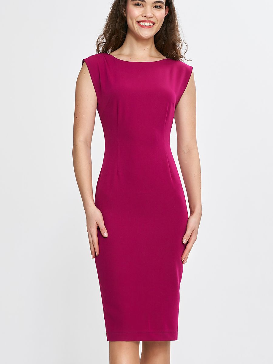 Robe fourreau Marine, coloris fuchsia, photo 1