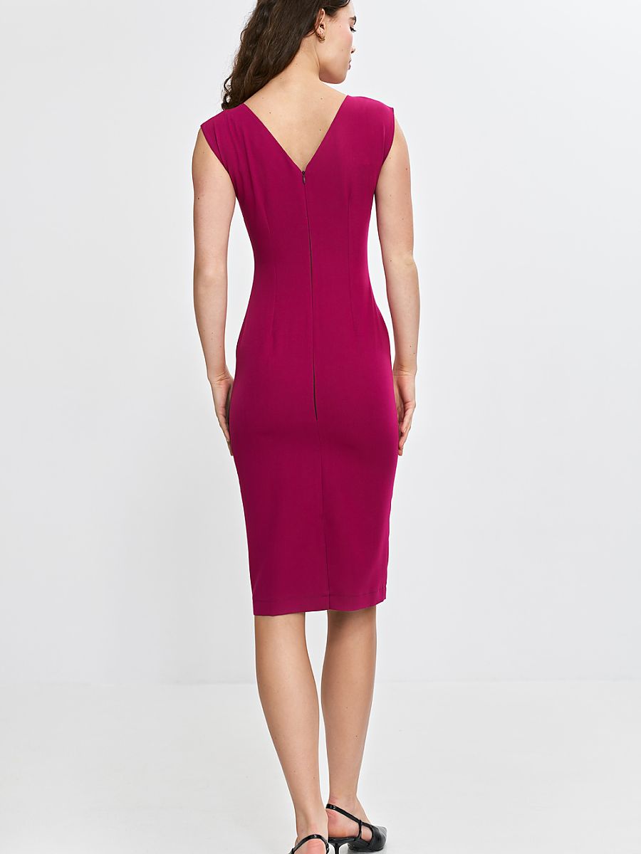 Robe fourreau Marine, coloris fuchsia, photo 3