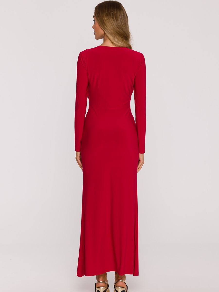Robe longue Victoire à foulard, coloris rouge, photo 3