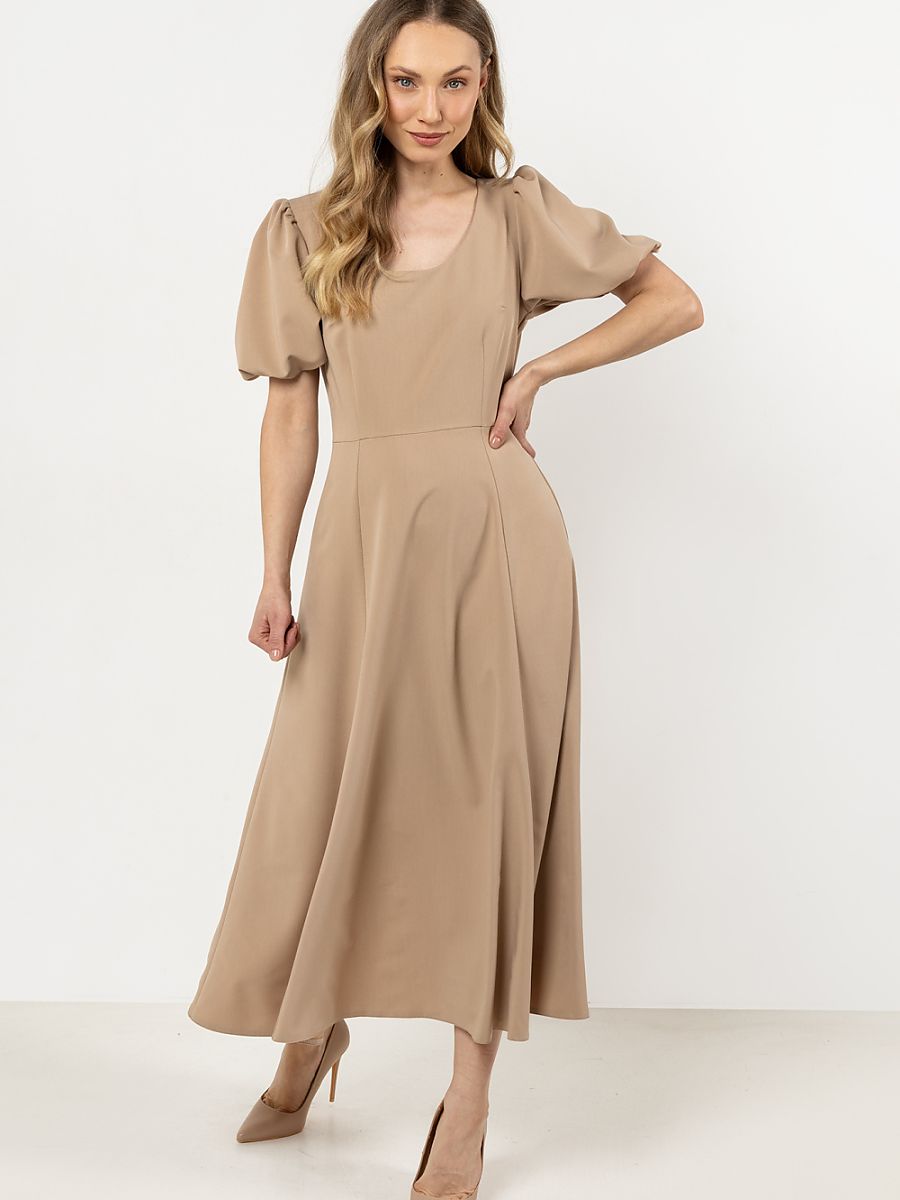 Robe longue Joséphine, coloris beige, photo 1