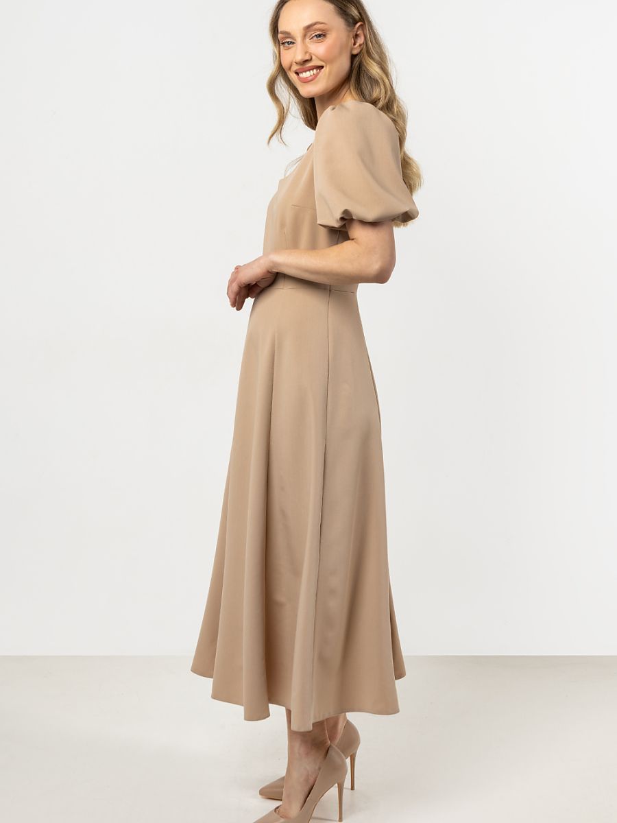 Robe longue Joséphine, coloris beige, photo 2