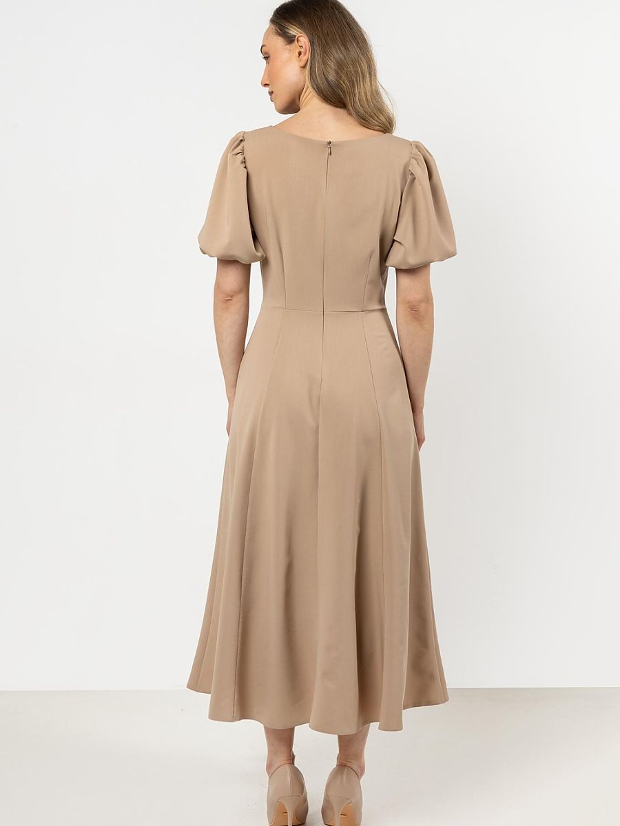 Robe longue Joséphine, coloris beige, photo 3