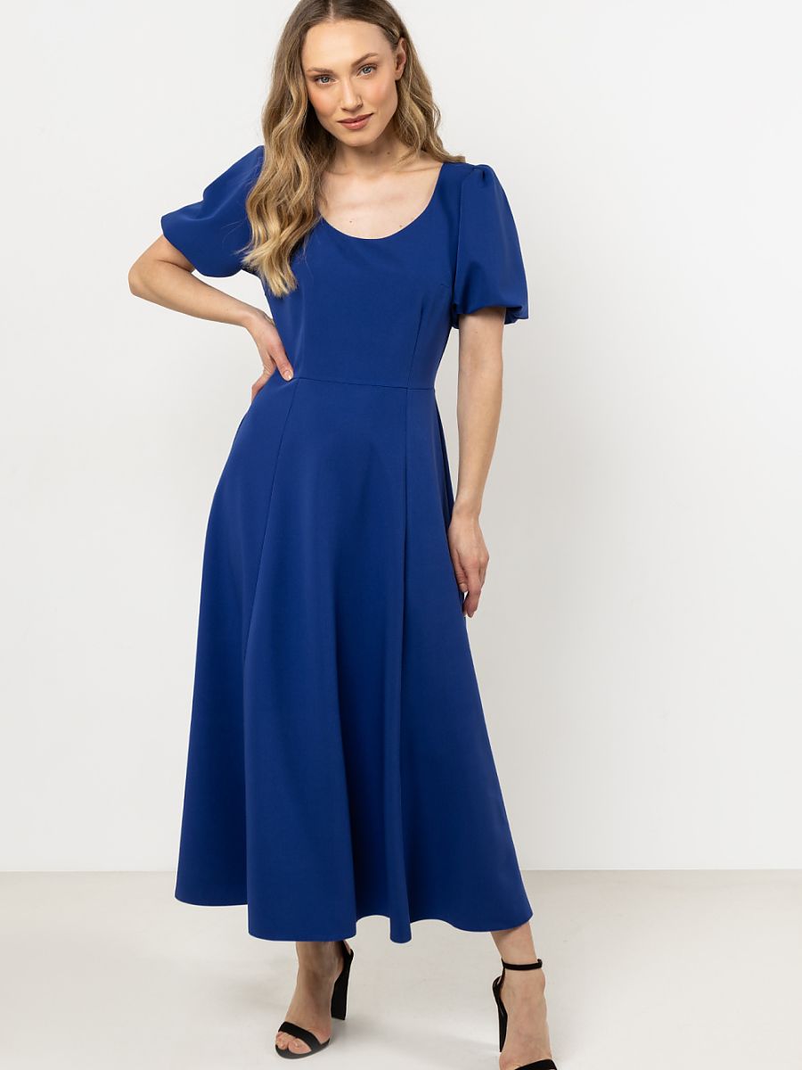 Robe longue Joséphine, coloris bleu roi, photo 1