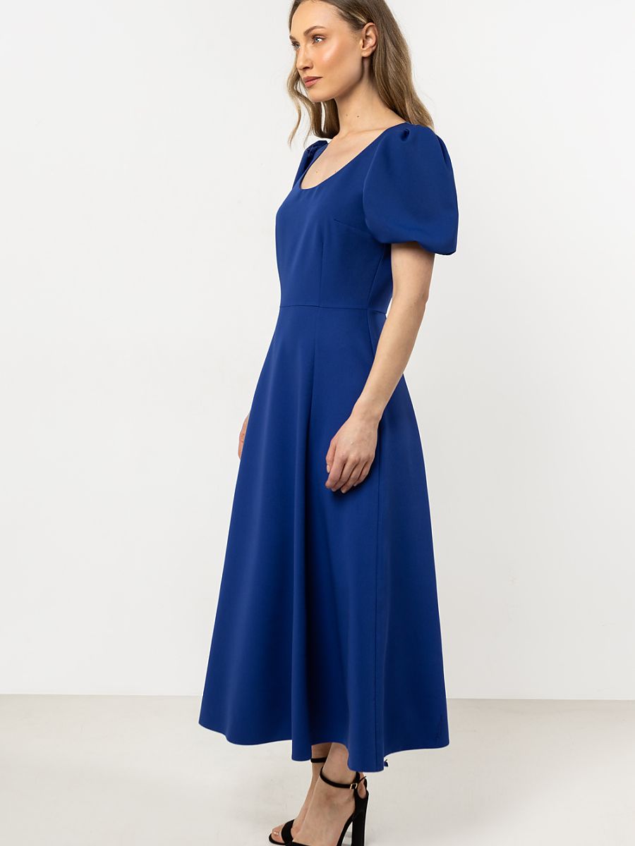 Robe longue Joséphine, coloris bleu roi, photo 2