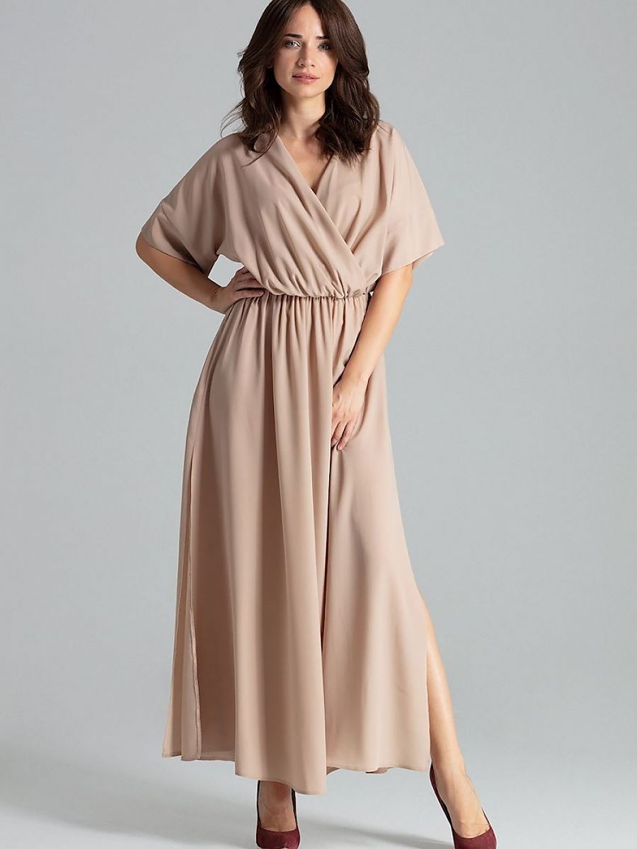 Robe longue Camille, coloris beige, photo 1