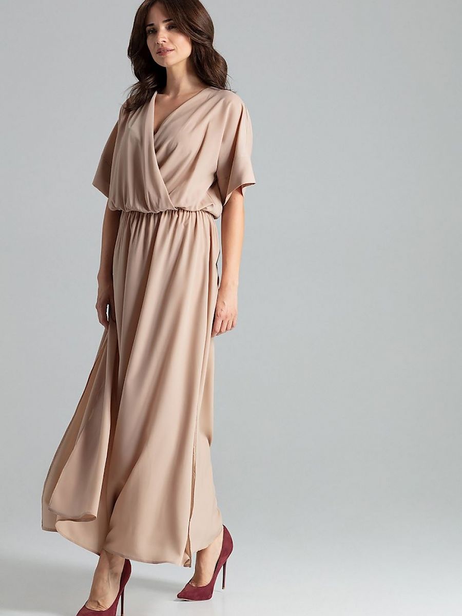 Robe longue Camille, coloris beige, photo 2