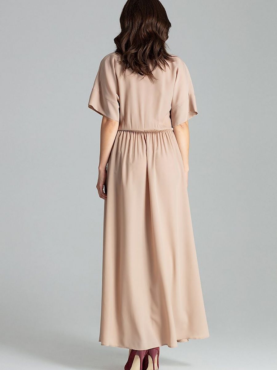 Robe longue Camille, coloris beige, photo 3