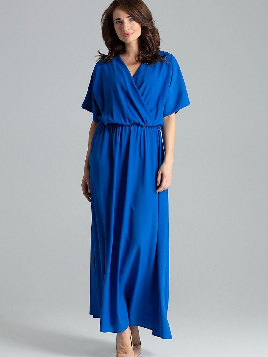 Robe longue Camille, coloris bleu roi, photo 1