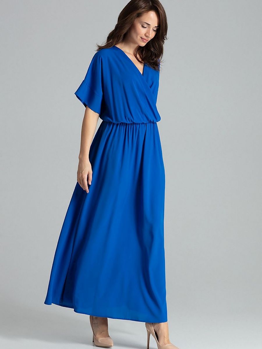 Robe longue Camille, coloris bleu roi, photo 2