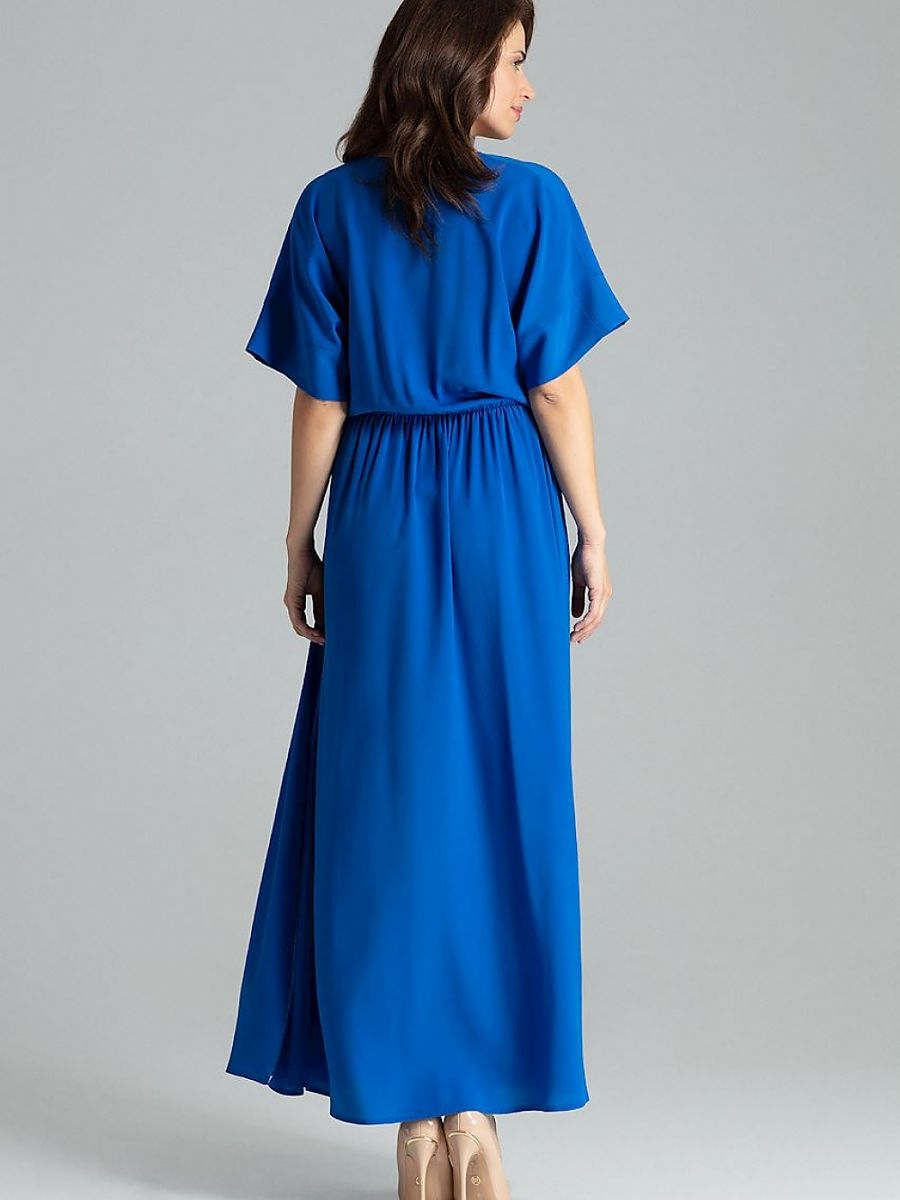 Robe longue Camille, coloris bleu roi, photo 3