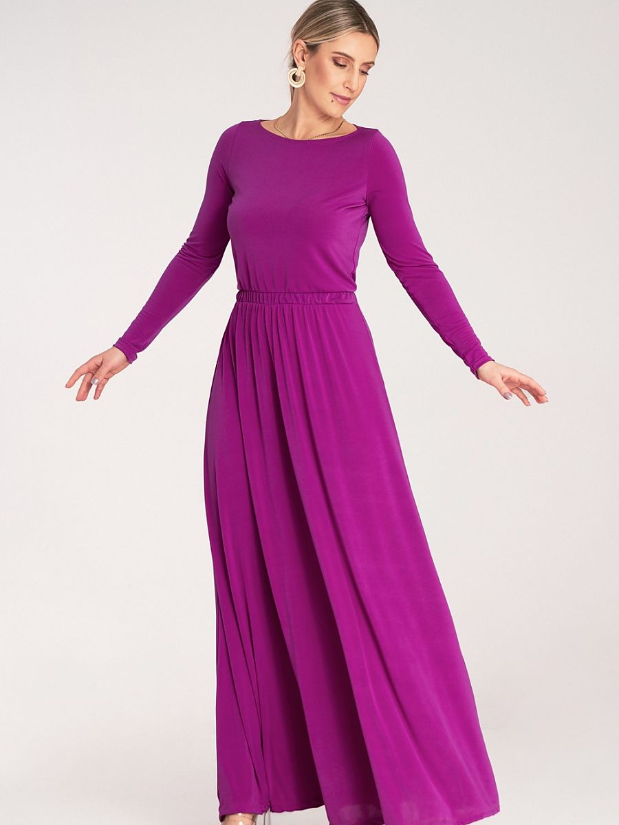 Robe longue Héloïse, coloris prune, photo 1