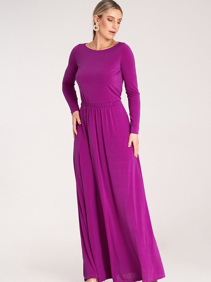 Robe longue Héloïse, coloris prune, photo 2