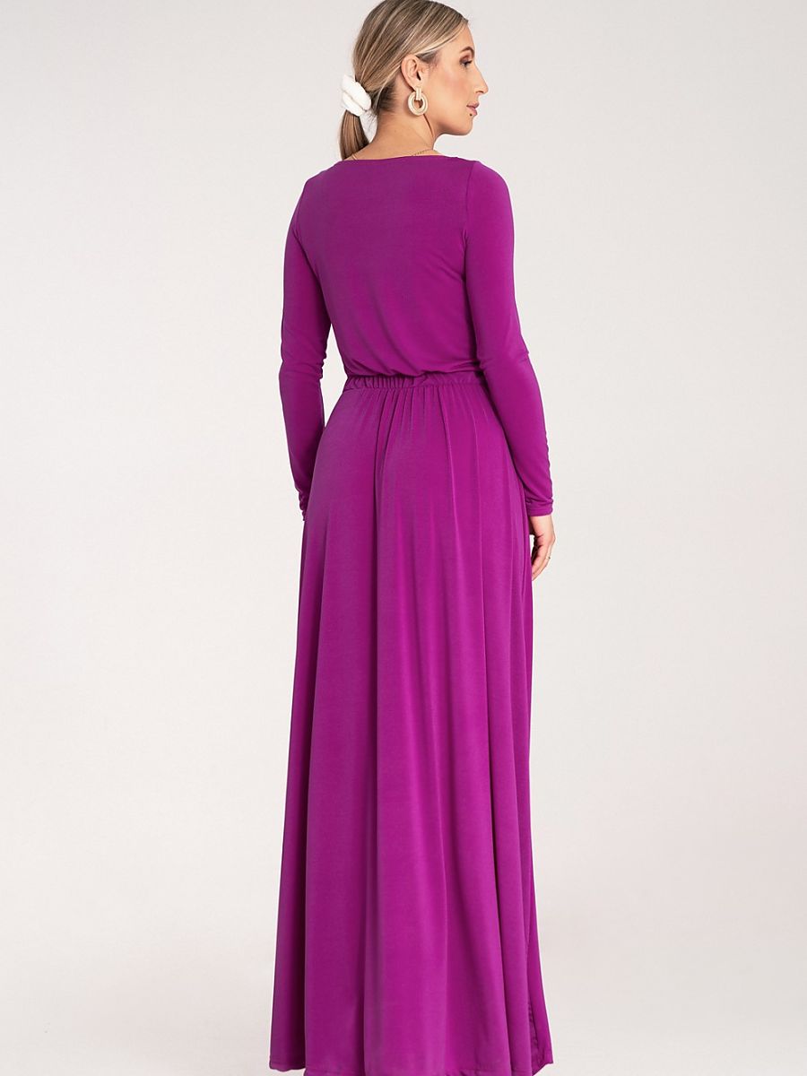 Robe longue Héloïse, coloris prune, photo 3