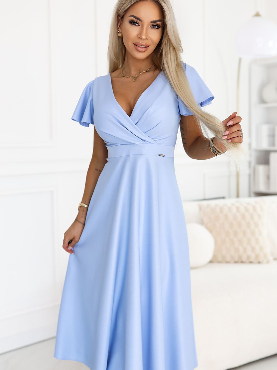 Robe midi Gabrielle bleu ciel, coloris bleu ciel, photo 1