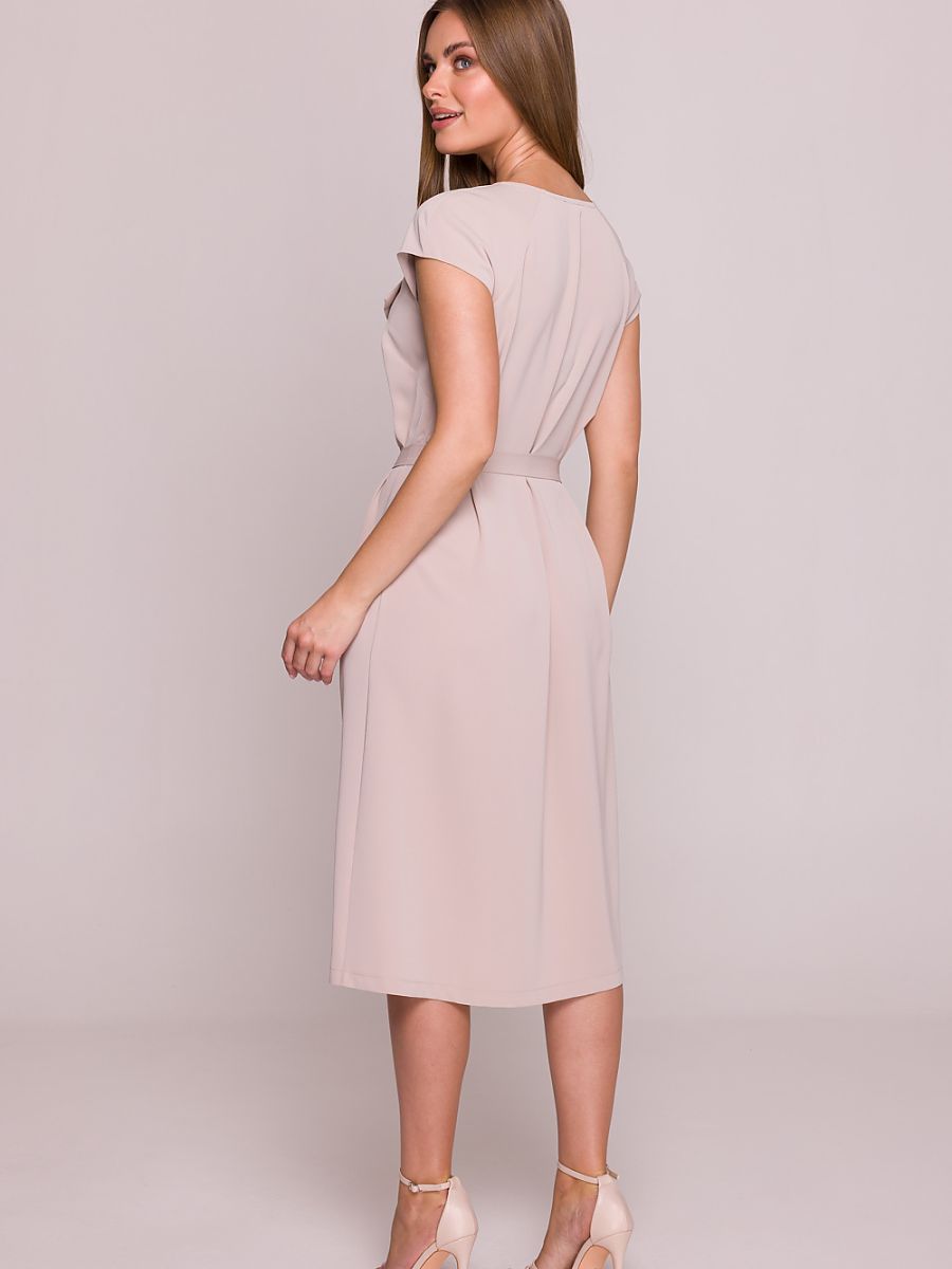 Robe midi Sophie à volant, coloris beige, photo 2
