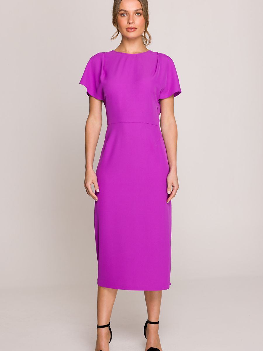 Robe midi droite Léonie, coloris violet, photo 1