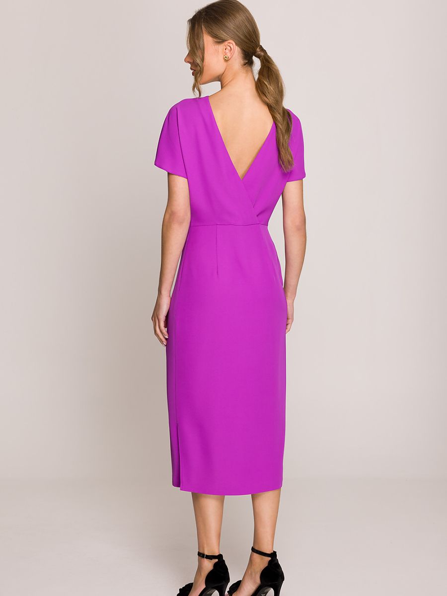 Robe midi droite Léonie, coloris violet, photo 2
