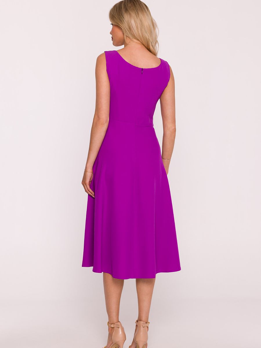 Robe midi Lucie évasée, coloris violet, photo 3