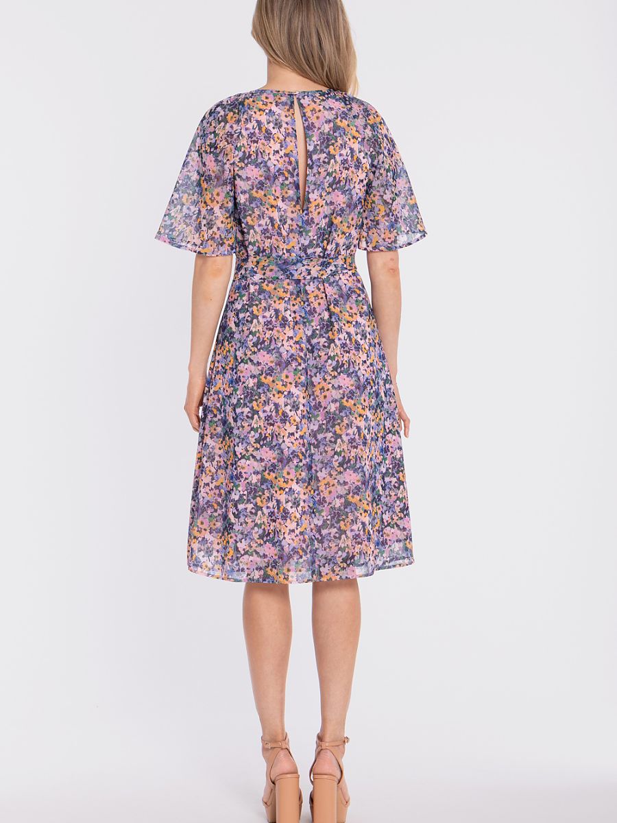 Robe midi fleurie Capucine, coloris fleuri lilas, photo 3