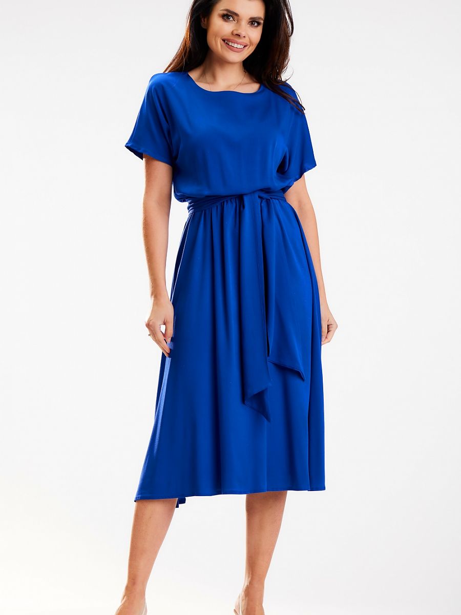 Robe midi Lise kimono, coloris bleu roi, photo 1