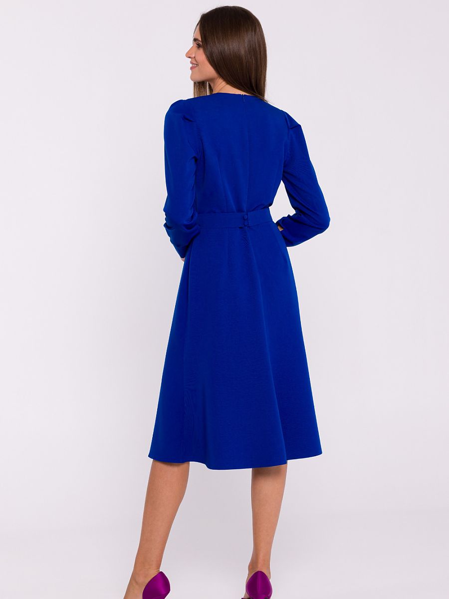 Robe midi Adèle ceinturée, coloris bleu roi, photo 2