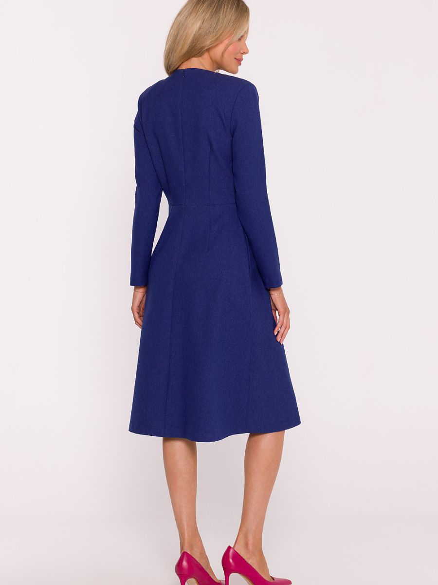 Robe midi Valentine à nœuds, coloris bleu roi, photo 3