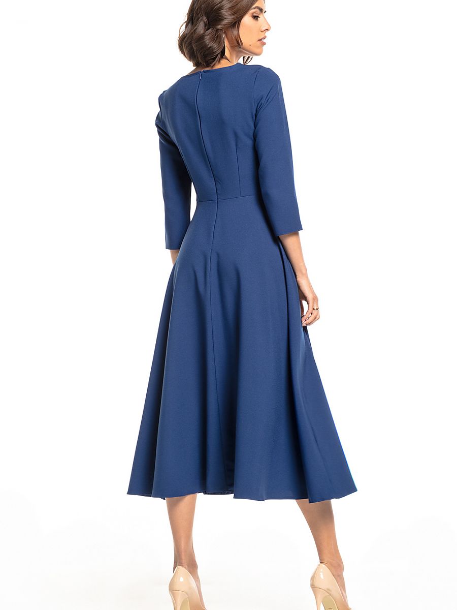 Robe midi Rose patineuse, coloris bleu marine, photo 2