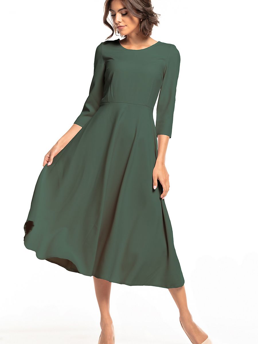 Robe midi Rose patineuse, coloris vert sauge, photo 1
