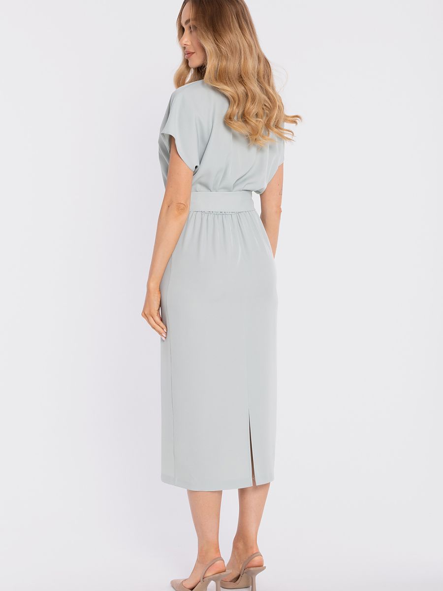 Robe midi portefeuille Cécile, coloris vert d'eau, photo 3