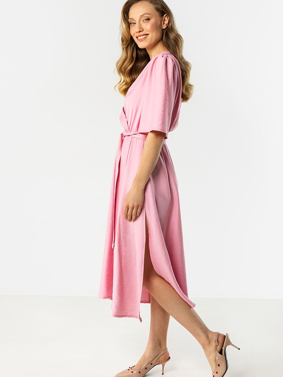 Robe midi portefeuille Alice, coloris rose, photo 3