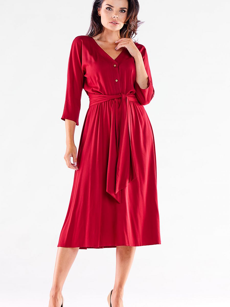 Robe midi Rachel rouge, coloris rouge, photo 2