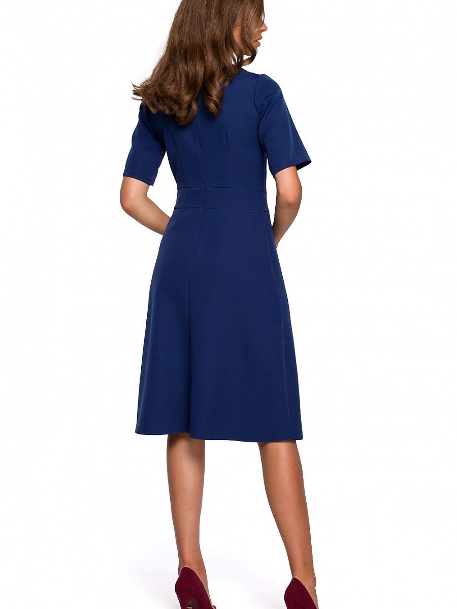 Robe midi Louise, coloris bleu marine, photo 2
