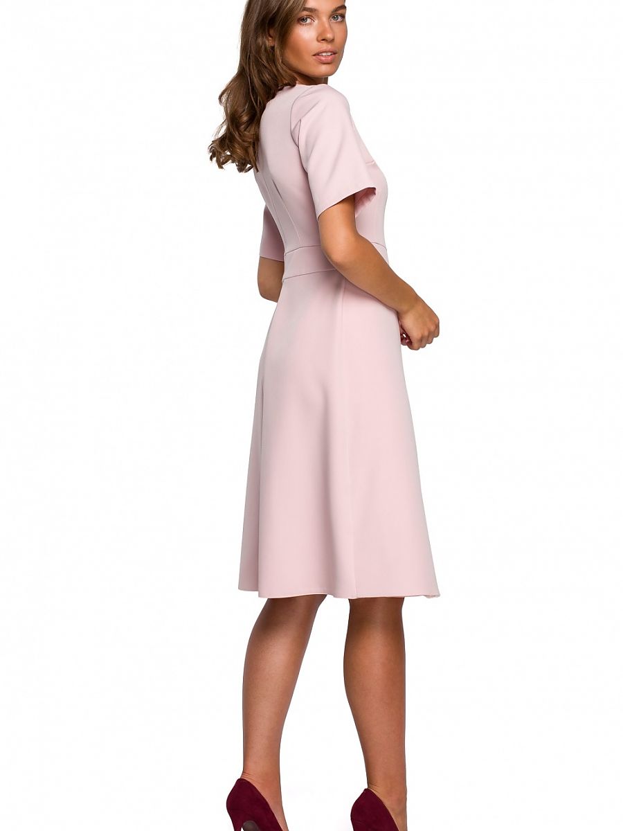 Robe midi Louise, coloris rose poudré, photo 2