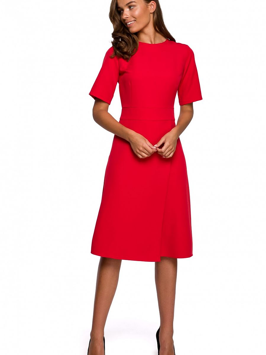 Robe midi Louise, coloris rouge, photo 1