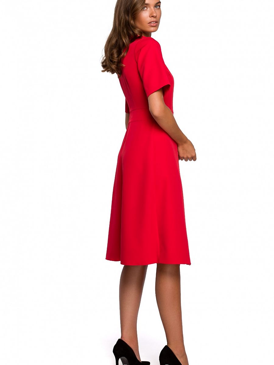 Robe midi Louise, coloris rouge, photo 2