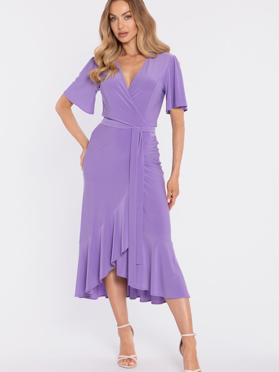 Robe Charlotte portefeuille à volant, coloris lilas, photo 2