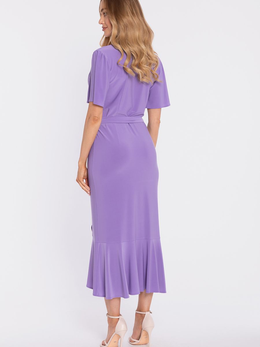 Robe Charlotte portefeuille à volant, coloris lilas, photo 3