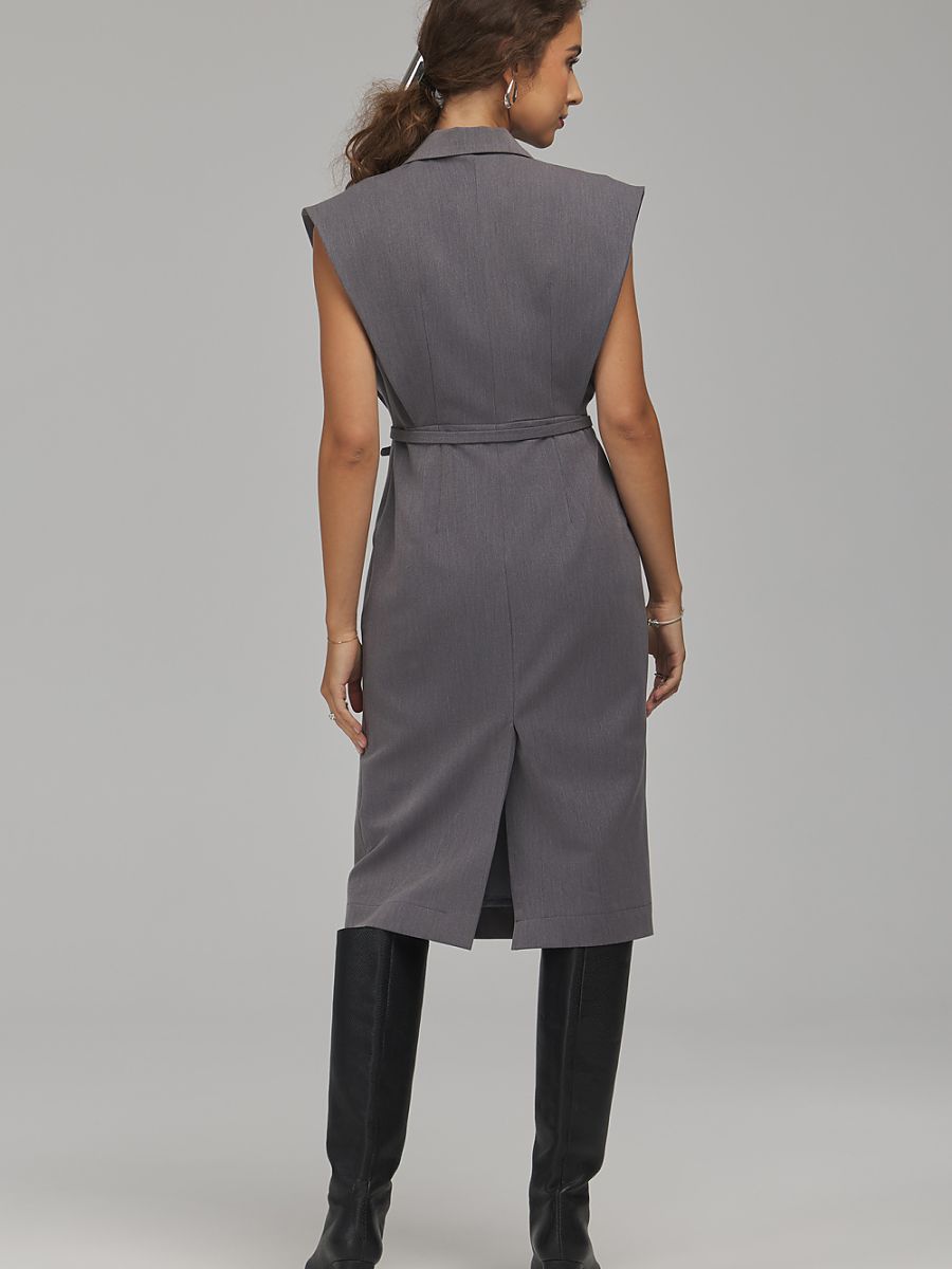Robe tailleur Hélène, coloris gris, photo 3