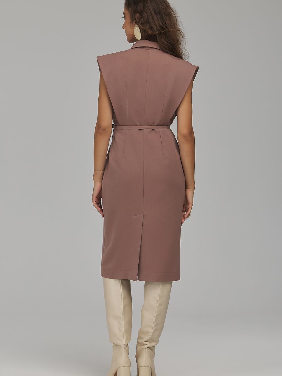 Robe tailleur Hélène, coloris vieux rose, photo 3