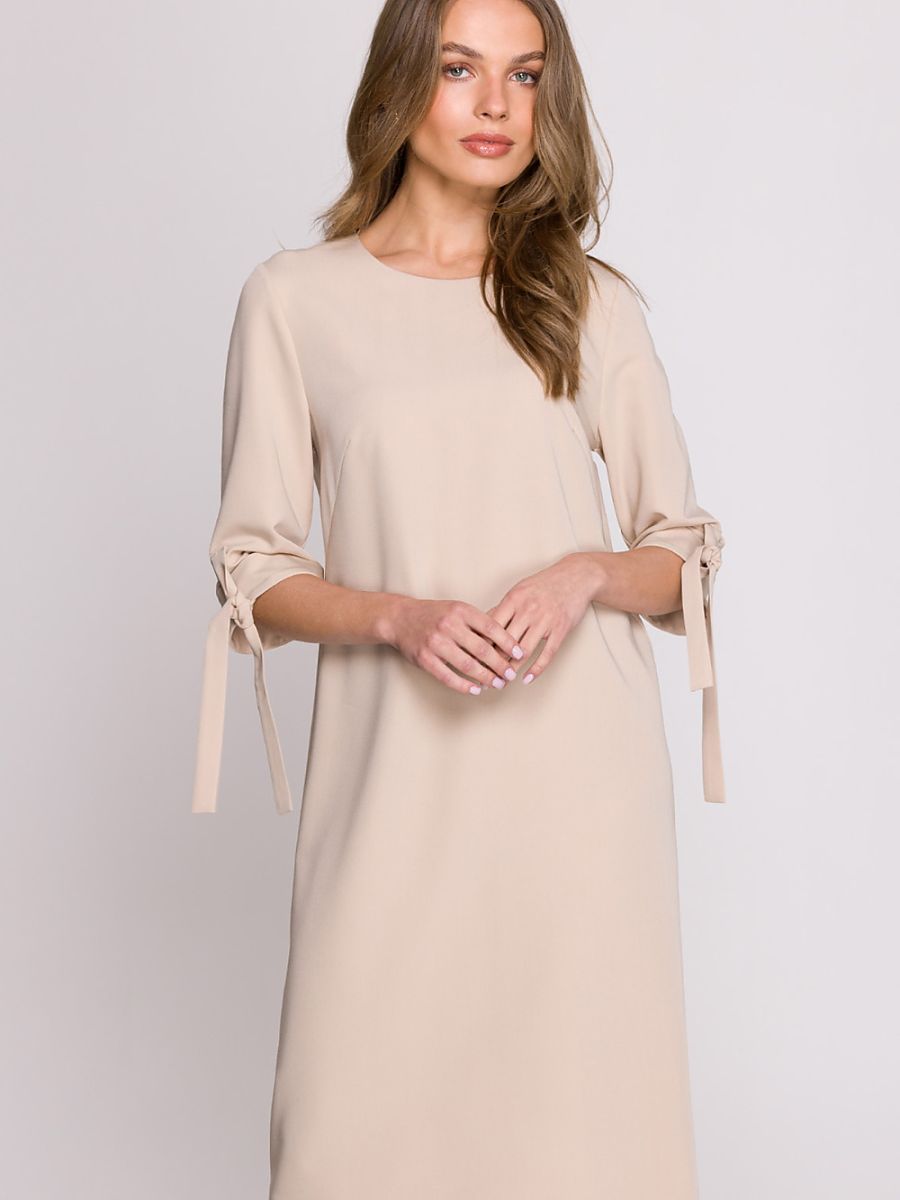 Robe Blanche trapèze, coloris beige, photo 1
